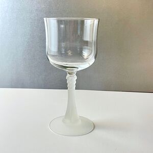 Vintage Cristal D'Arques-Durand CRA37 Frosted Stem Wine Glass, Textured Hex Stem